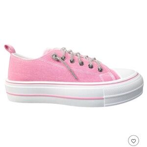 LIKE NEW!SPOTLESS!VERY G HARMON SPARKLE LACE UP SLIP ON PLATFORM SNEAKERS SIZE 7